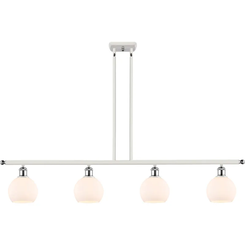 Ballston Athens LED 48 inch White and Polished Chrome Island Light Ceiling Light in Matte White Glass