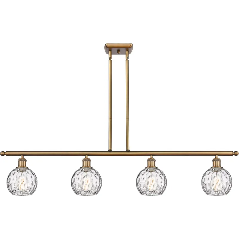 Ballston Athens Water Glass LED 46 inch Brushed Brass Island Light Ceiling Light