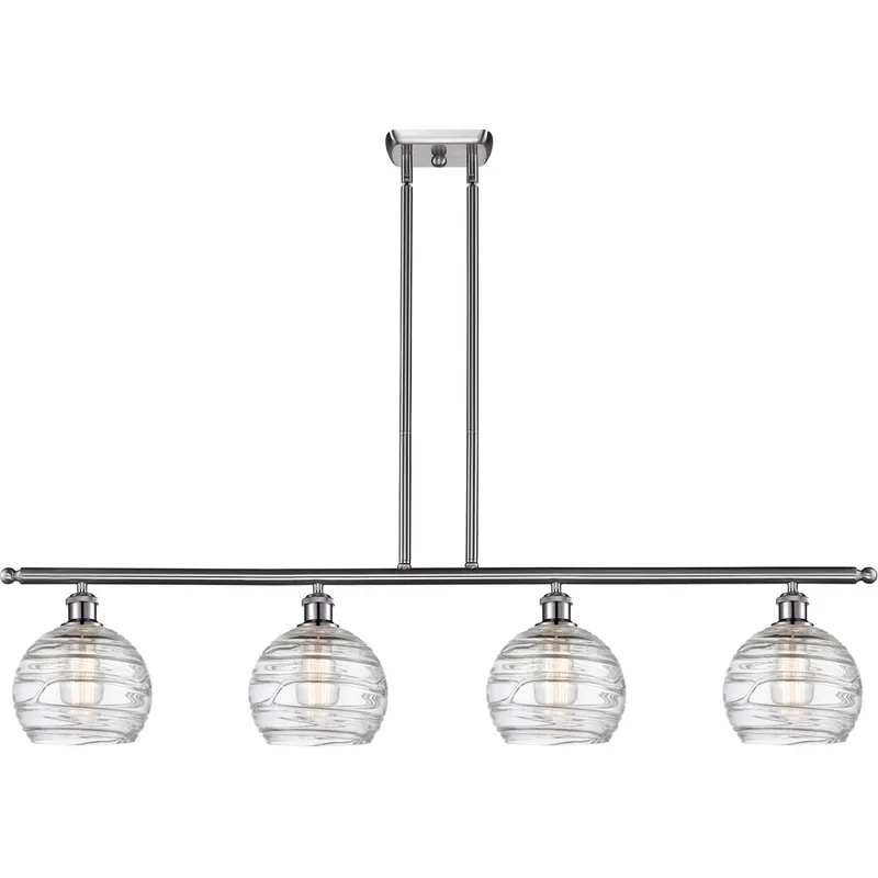 Ballston Deco Swirl LED 48 inch Brushed Satin Nickel Island Light Ceiling Light, Ballston