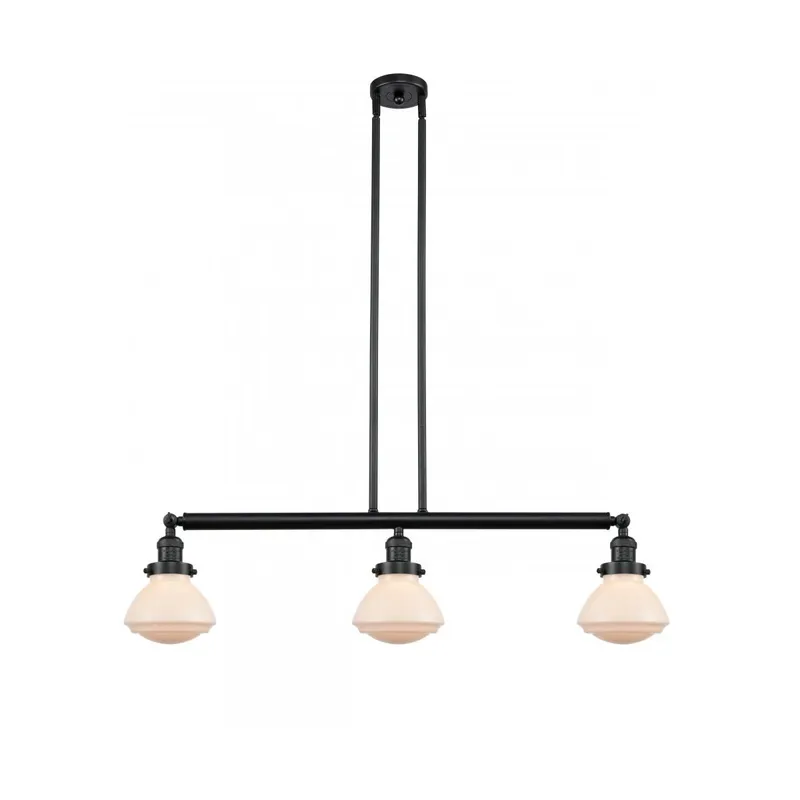 Franklin Restoration Olean LED 39 inch Matte Black Island Light Ceiling Light in Matte White Glass, Franklin Restoration