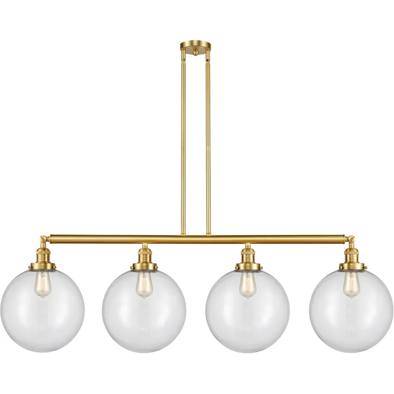 Franklin Restoration XX-Large Beacon LED 56 inch Satin Gold Island Light Ceiling Light in Clear Glass, Franklin Restoration
