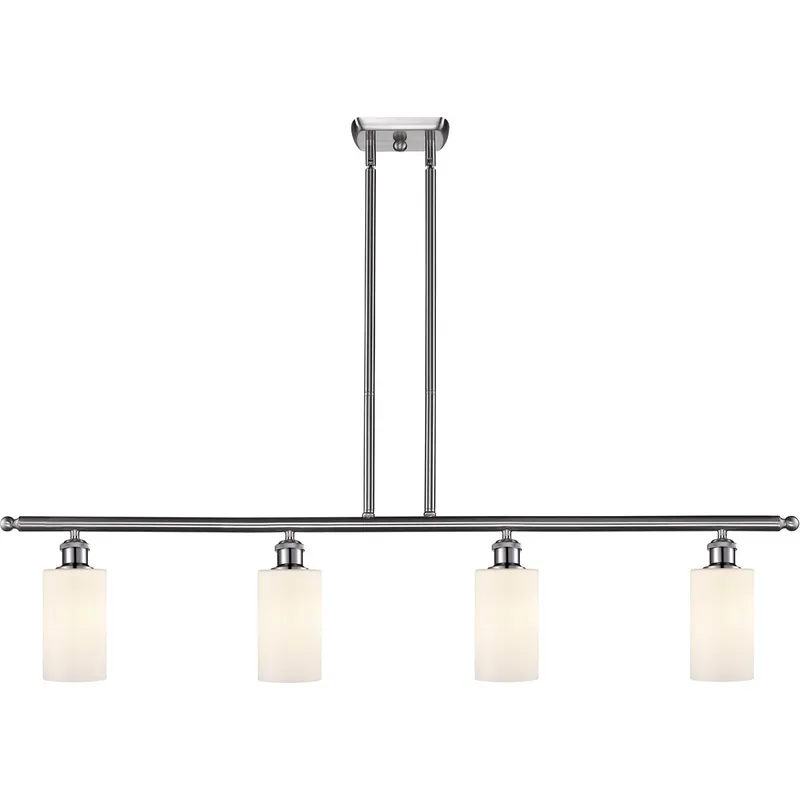 Ballston Clymer LED 48 inch Brushed Satin Nickel Island Light Ceiling Light in Matte White Glass, Ballston