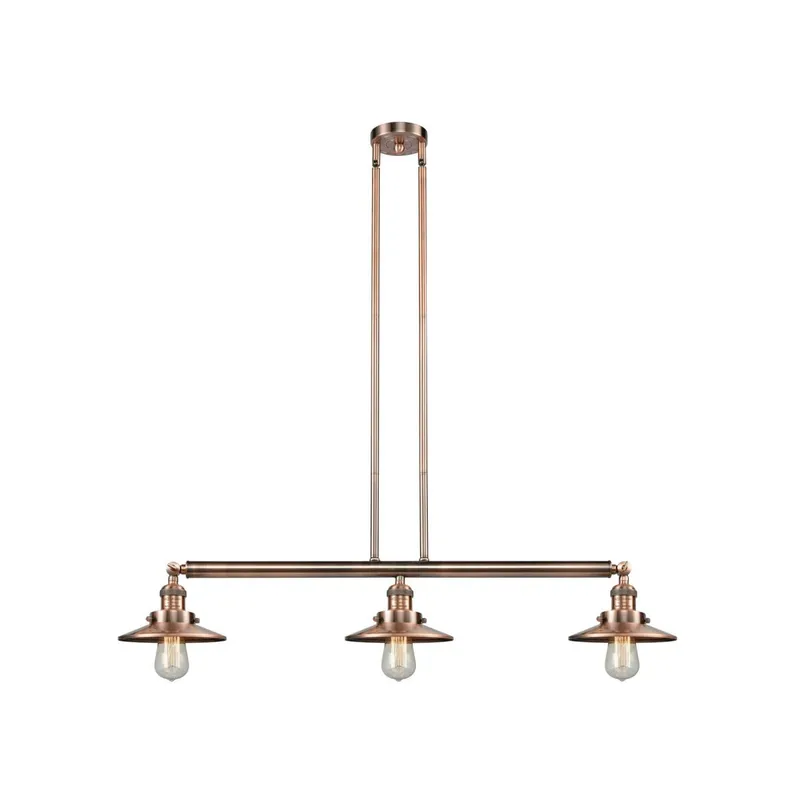 Franklin Restoration Railroad LED 41 inch Antique Copper Island Light Ceiling Light, Franklin Restoration