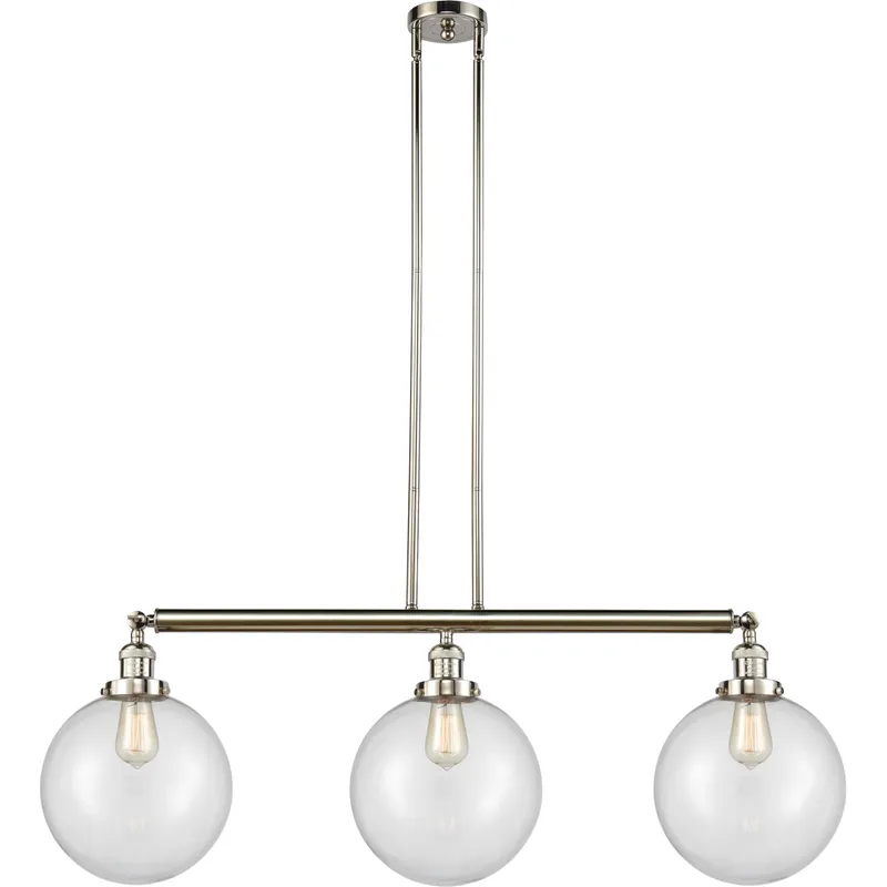 Franklin Restoration X-Large Beacon LED 42 inch Polished Nickel Island Light Ceiling Light in Clear Glass, Franklin Restoration