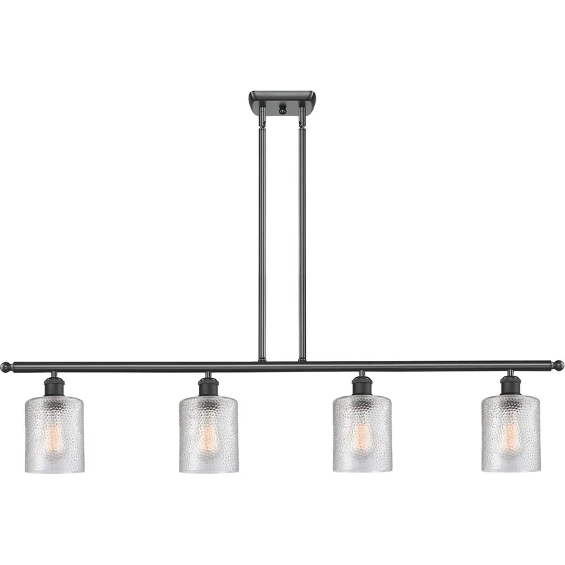 Ballston Cobbleskill LED 48 inch Matte Black Island Light Ceiling Light in Clear Glass, Ballston