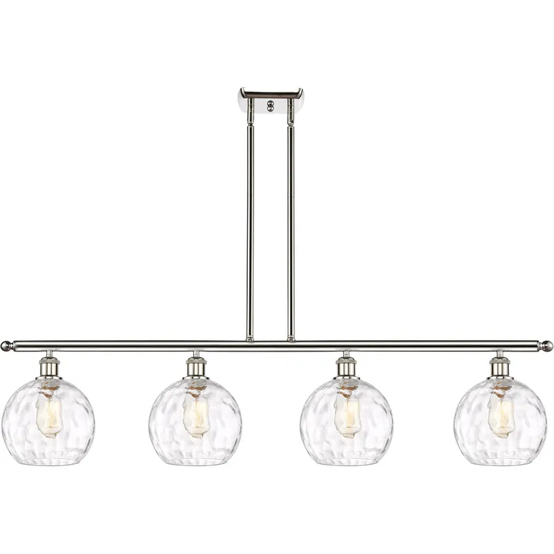 Ballston Athens Water Glass 4 Light 48 inch Polished Nickel Island Light Ceiling Light