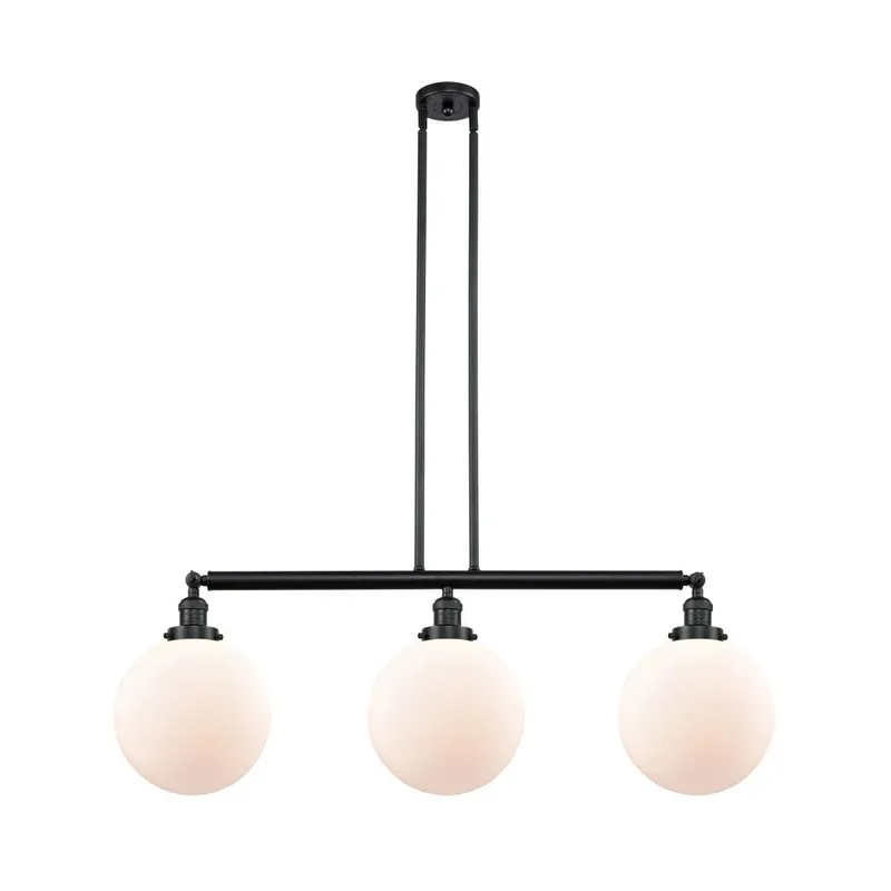 Franklin Restoration X-Large Beacon LED 42 inch Matte Black Island Light Ceiling Light in Matte White Glass, Franklin Restoration