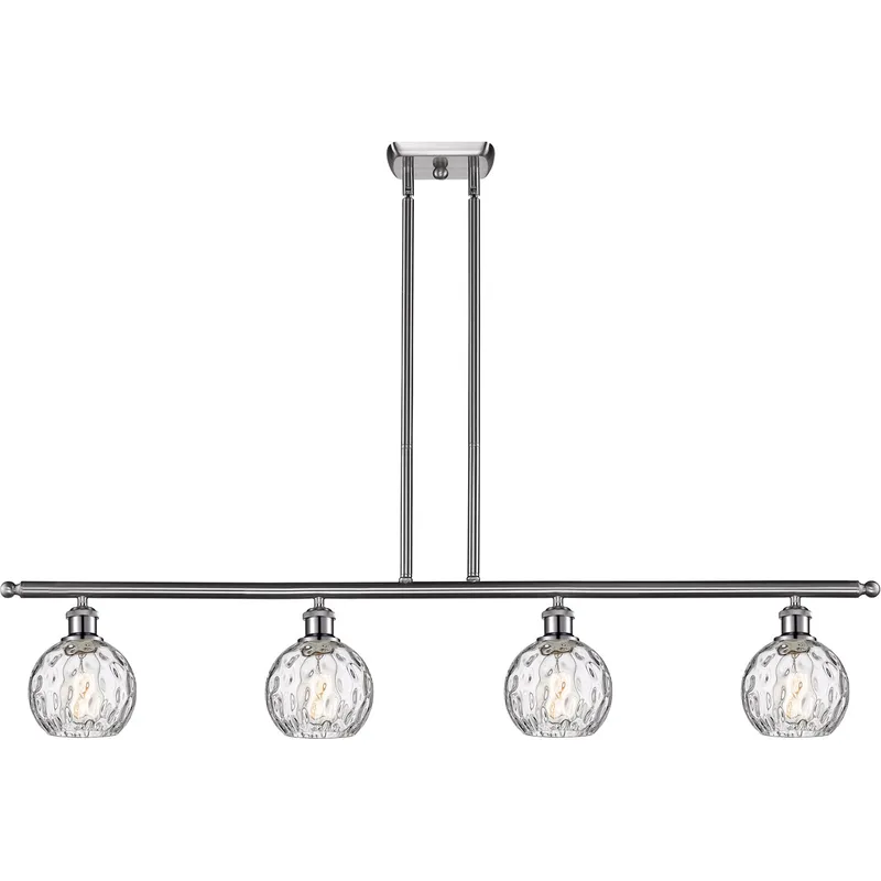 Ballston Athens Water Glass LED 46 inch Brushed Satin Nickel Island Light Ceiling Light