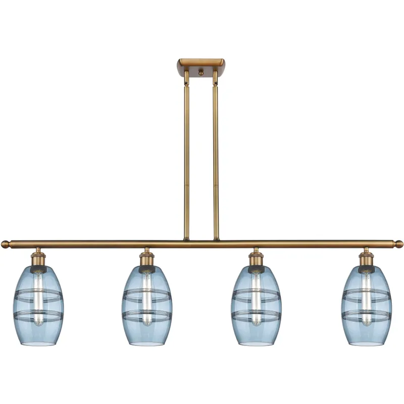 Ballston Vaz 4 Light 48 inch Brushed Brass Stem Hung Island Light Ceiling Light