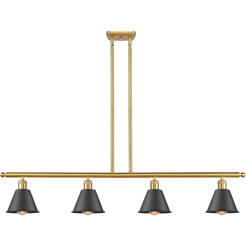 Ballston Smithfield 4 Light 48 inch Satin Gold Island Light Ceiling Light
