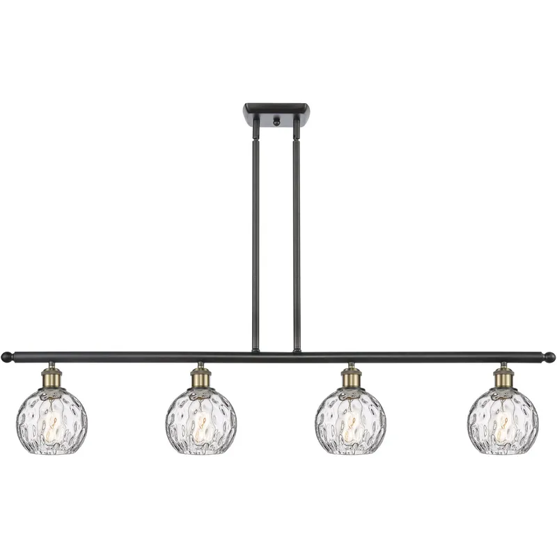 Ballston Athens Water Glass LED 46 inch Black Antique Brass Island Light Ceiling Light