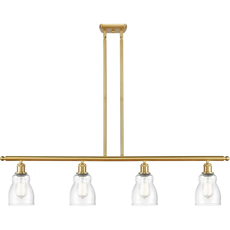 Ballston Ellery LED 48 inch Satin Gold Island Light Ceiling Light in Seedy Glass, Ballston