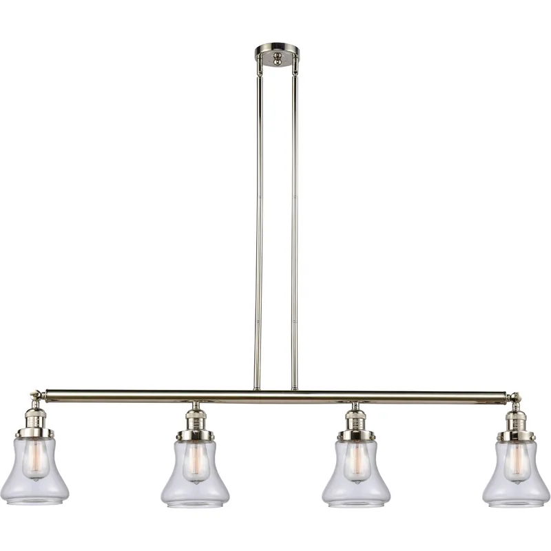 Franklin Restoration Bellmont 4 Light 50.88 inch Polished Nickel Island Light Ceiling Light in Clear Glass, Franklin Restoration