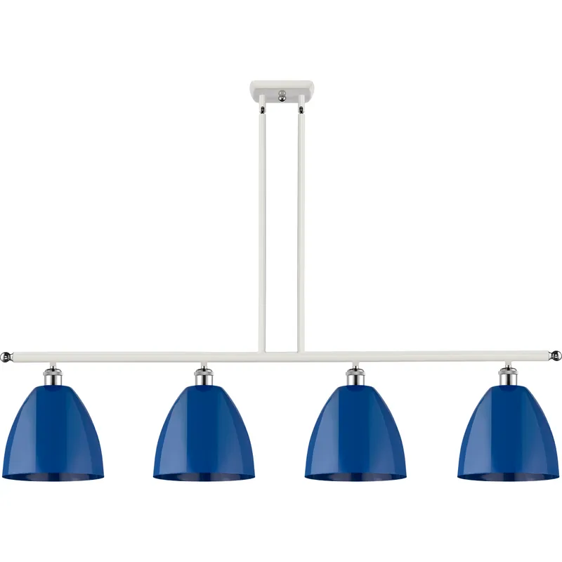Ballston Plymouth Dome LED 48 inch White and Polished Chrome Island Light Ceiling Light in Matte Blue