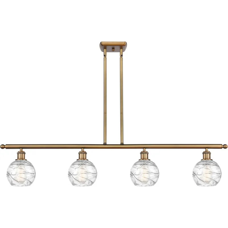 Ballston Small Deco Swirl LED 46 inch Brushed Brass Island Light Ceiling Light, Ballston
