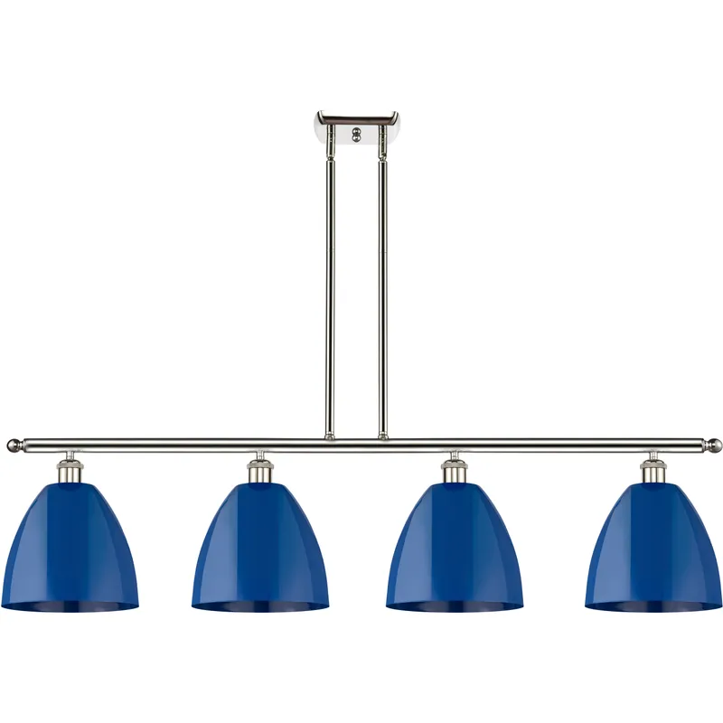 Ballston Plymouth Dome LED 48 inch Polished Nickel Island Light Ceiling Light in Matte Blue