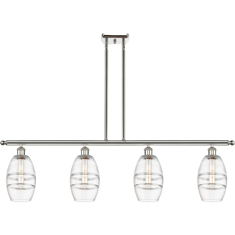 Ballston Vaz 4 Light 48 inch Polished Nickel Stem Hung Island Light Ceiling Light