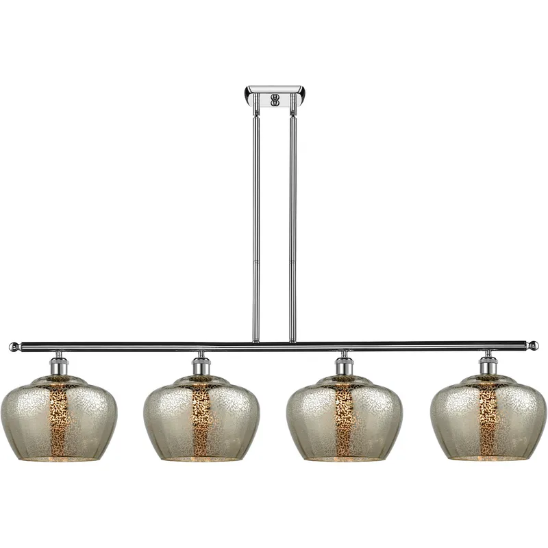 Ballston Large Fenton LED 48 inch Polished Chrome Island Light Ceiling Light in Mercury Glass, Ballston