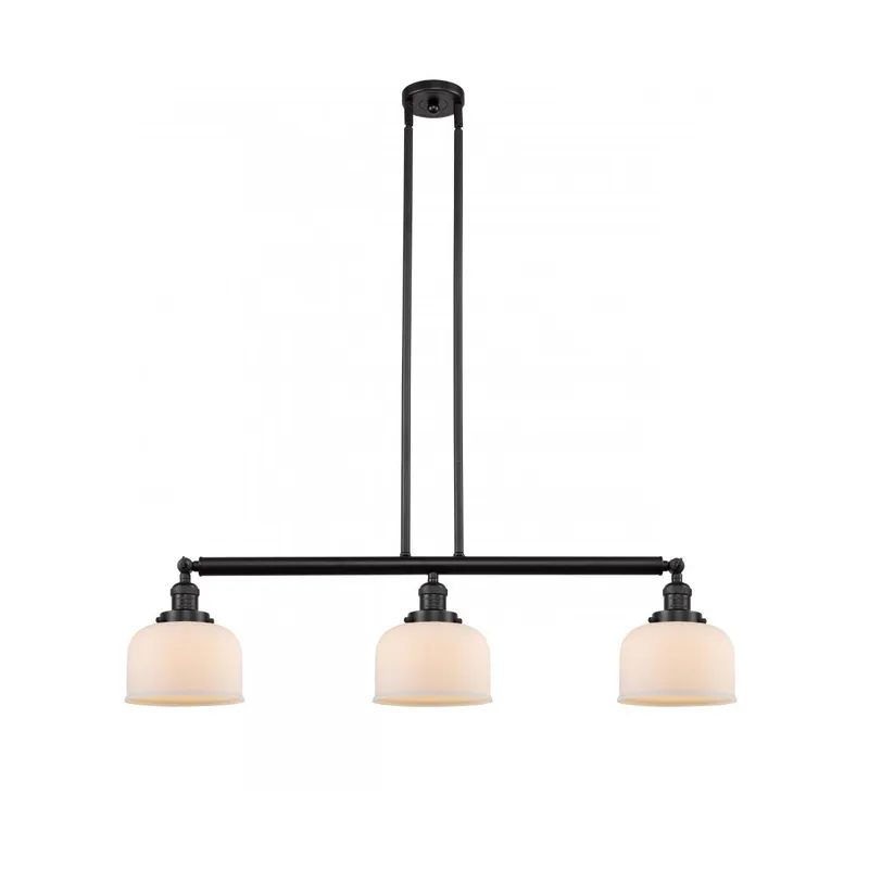 Franklin Restoration Large Bell LED 40.5 inch Oil Rubbed Bronze Island Light Ceiling Light in Matte White Glass, Franklin Restoration
