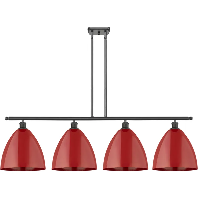 Ballston Plymouth Dome LED 50.25 inch Oil Rubbed Bronze Island Light Ceiling Light in Matte Red