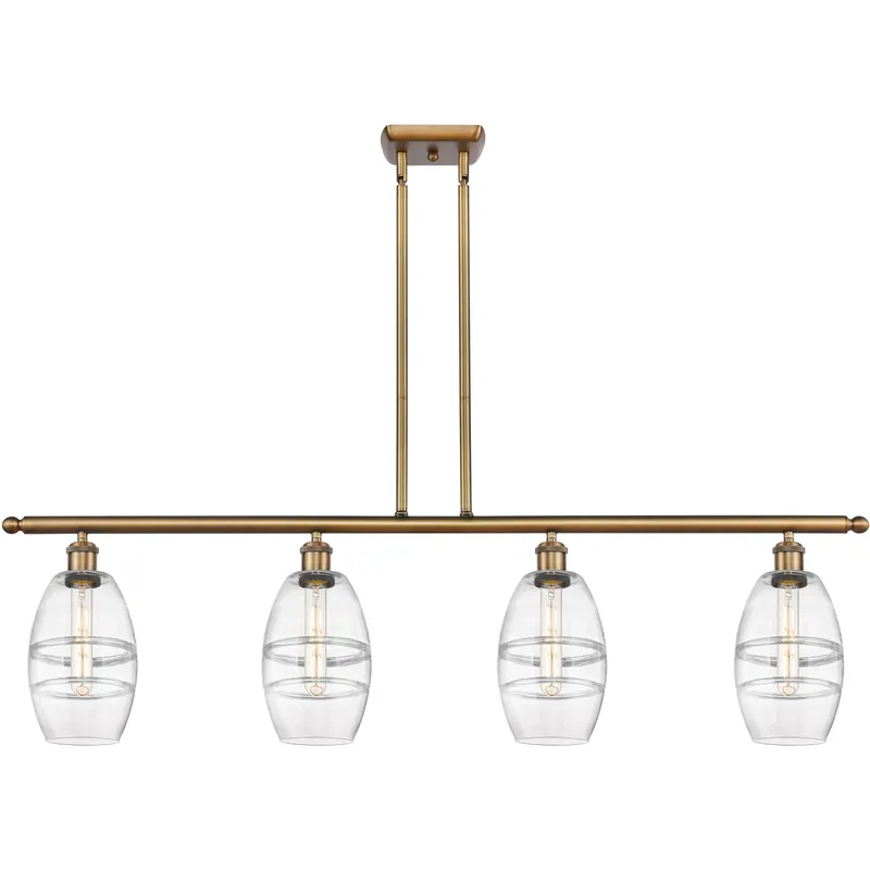 Ballston Vaz 4 Light 48 inch Brushed Brass Stem Hung Island Light Ceiling Light