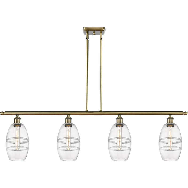 Ballston Vaz 4 Light 48 inch Antique Brass Stem Hung Island Light Ceiling Light