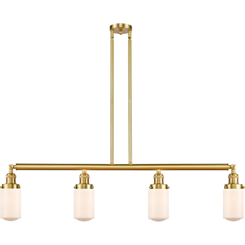 Franklin Restoration Dover LED 49.13 inch Satin Gold Island Light Ceiling Light in Matte White Glass, Franklin Restoration
