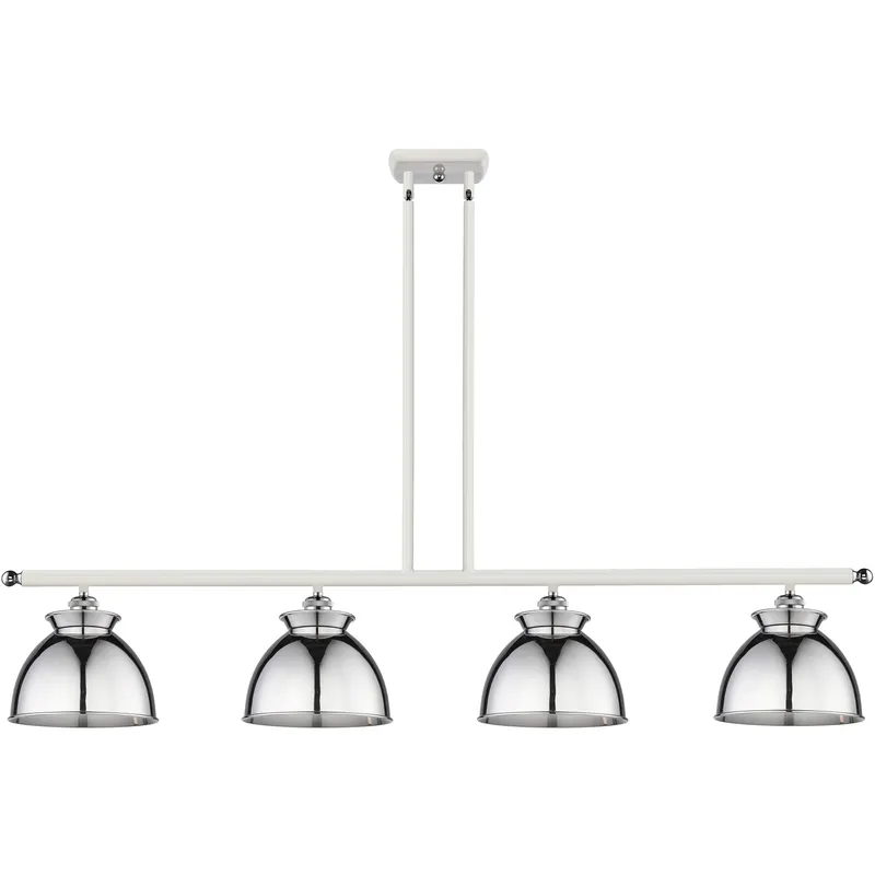 Adirondack 4 Light 48 inch White and Polished Chrome Island Light Ceiling Light in Incandescent