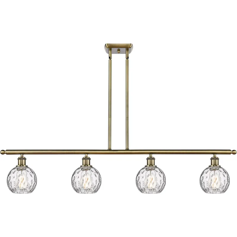 Ballston Athens Water Glass LED 46 inch Antique Brass Island Light Ceiling Light