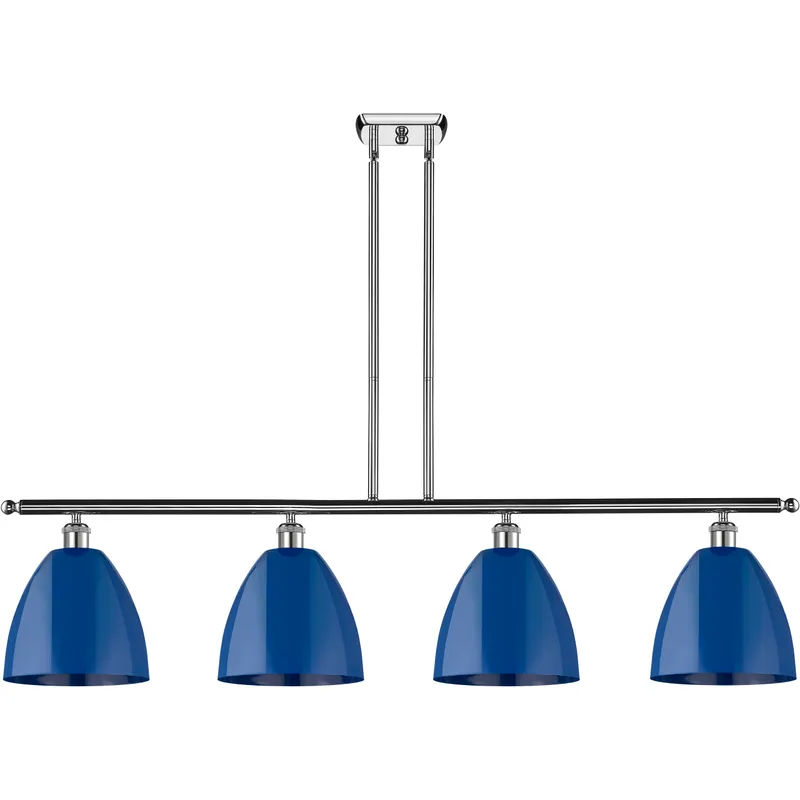 Ballston Plymouth Dome LED 48 inch Polished Chrome Island Light Ceiling Light in Matte Blue