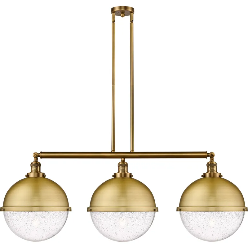 Franklin Restoration Hampden LED 45.38 inch Brushed Brass Island Light Ceiling Light in Seedy Glass