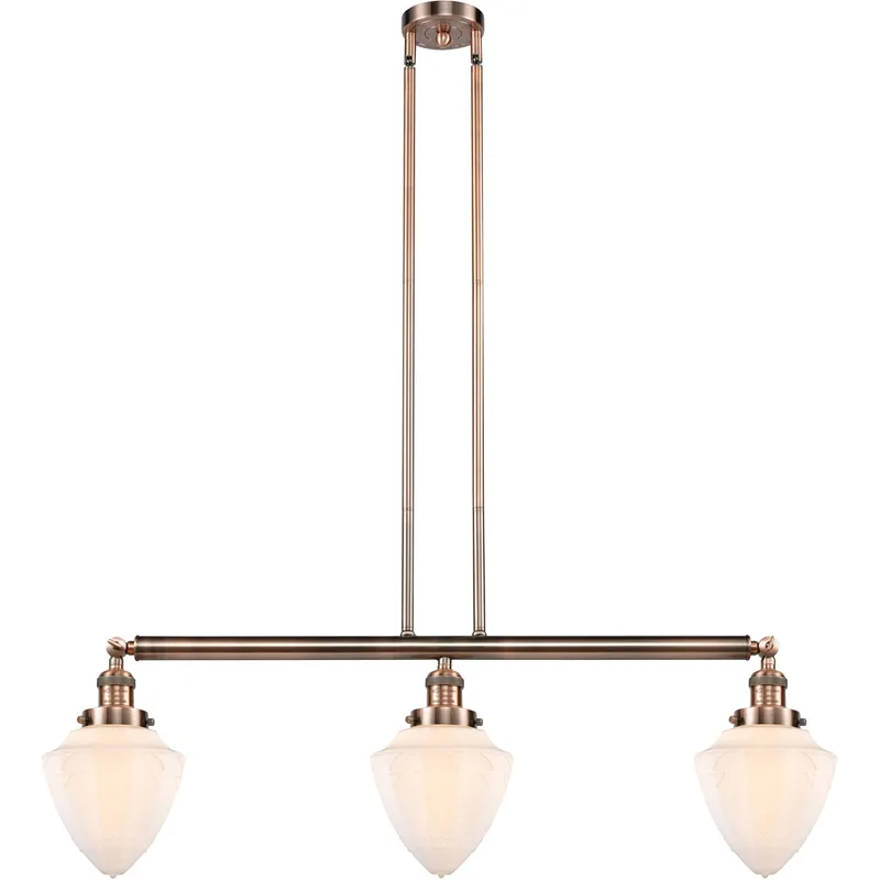 Franklin Restoration Bullet 3 Light 38 inch Antique Copper Island Light Ceiling Light