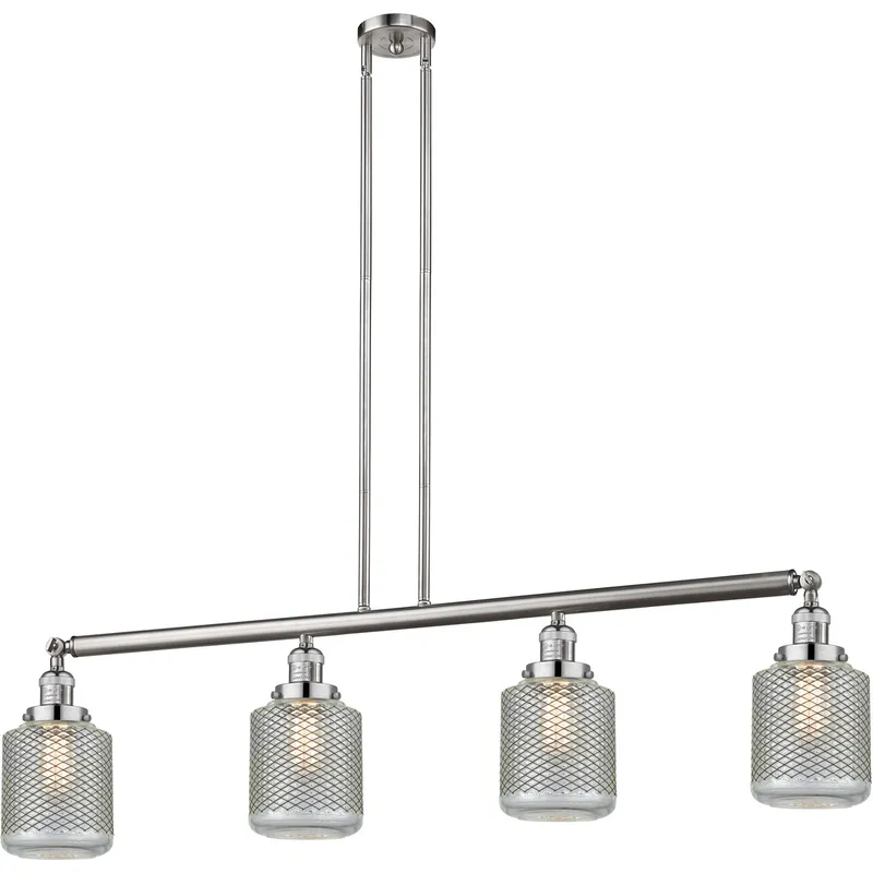 Franklin Restoration Stanton 4 Light 50.63 inch Brushed Satin Nickel Island Light Ceiling Light, Franklin Restoration