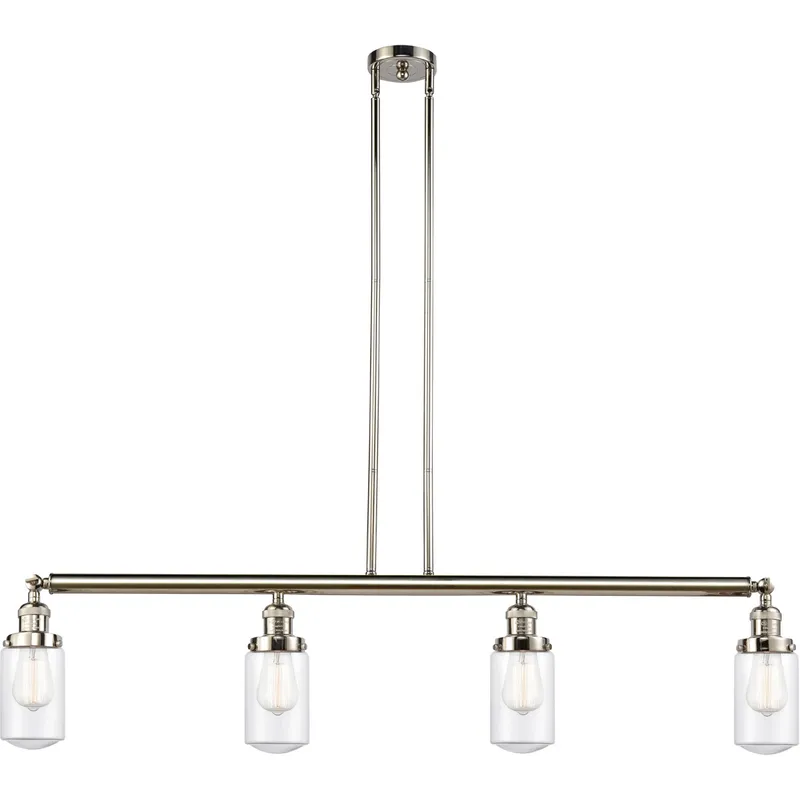 Franklin Restoration Dover LED 49.13 inch Polished Nickel Island Light Ceiling Light in Clear Glass, Franklin Restoration