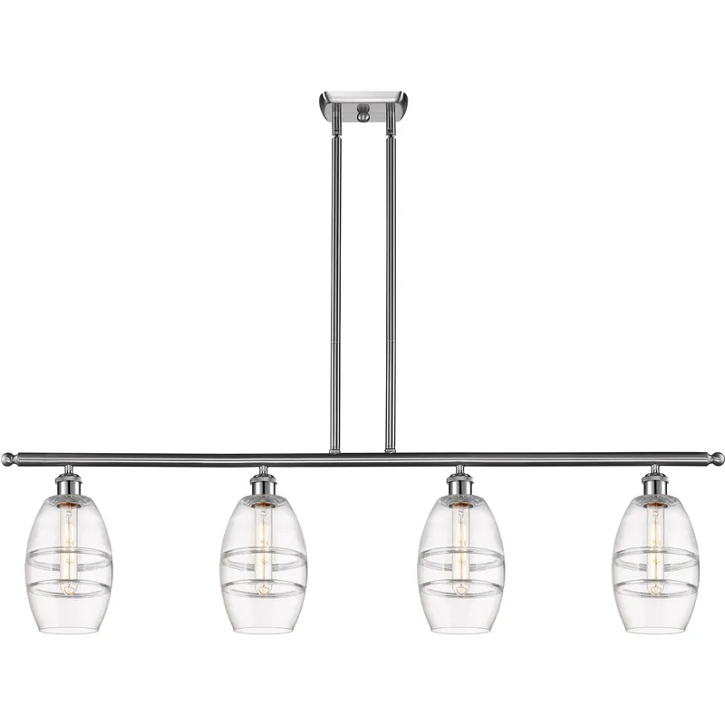 Ballston Vaz 4 Light 48 inch Brushed Satin Nickel Stem Hung Island Light Ceiling Light