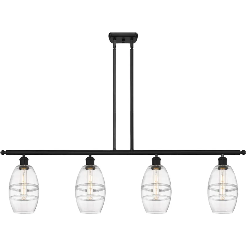 Ballston Vaz 4 Light 48 inch Matte Black Stem Hung Island Light Ceiling Light