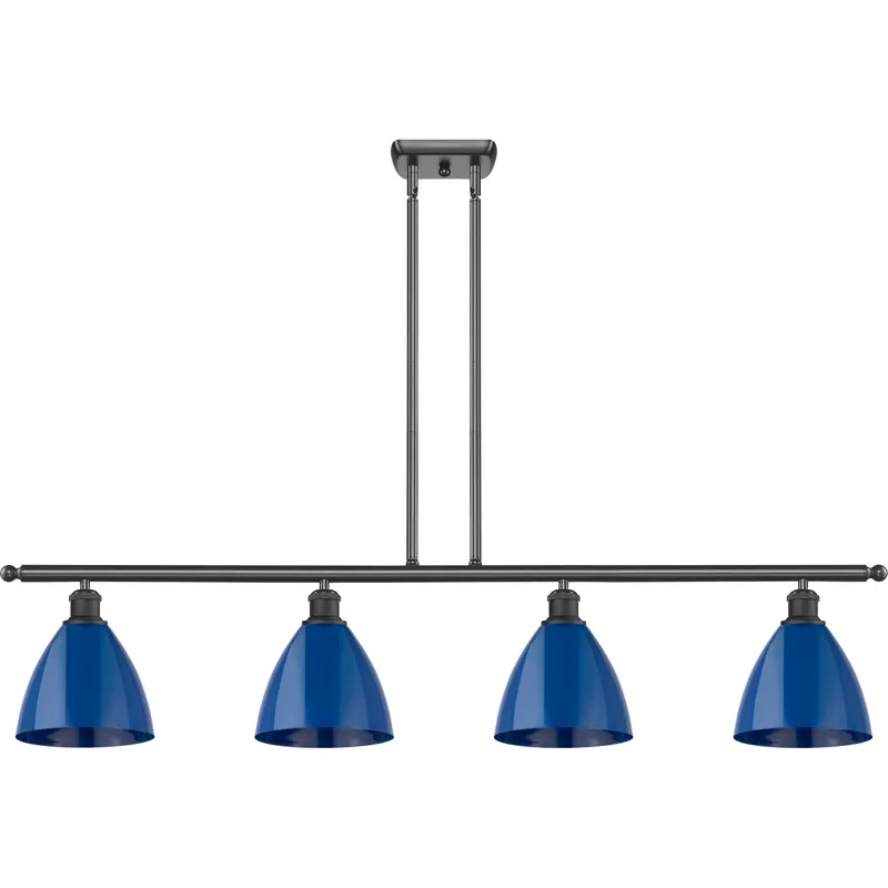 Ballston Plymouth Dome LED 48 inch Matte Black Island Light Ceiling Light in Matte Blue