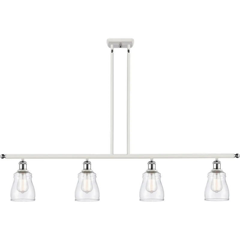 Ballston Ellery LED 48 inch White and Polished Chrome Island Light Ceiling Light in Clear Glass, Ballston