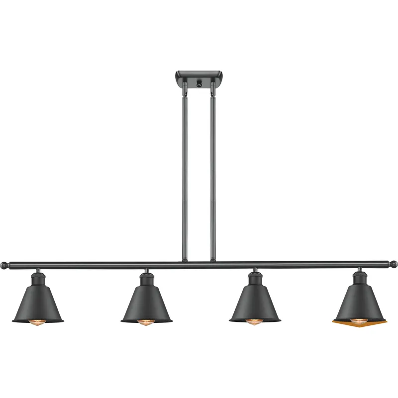 Ballston Smithfield 4 Light 48 inch Matte Black Island Light Ceiling Light, Ballston