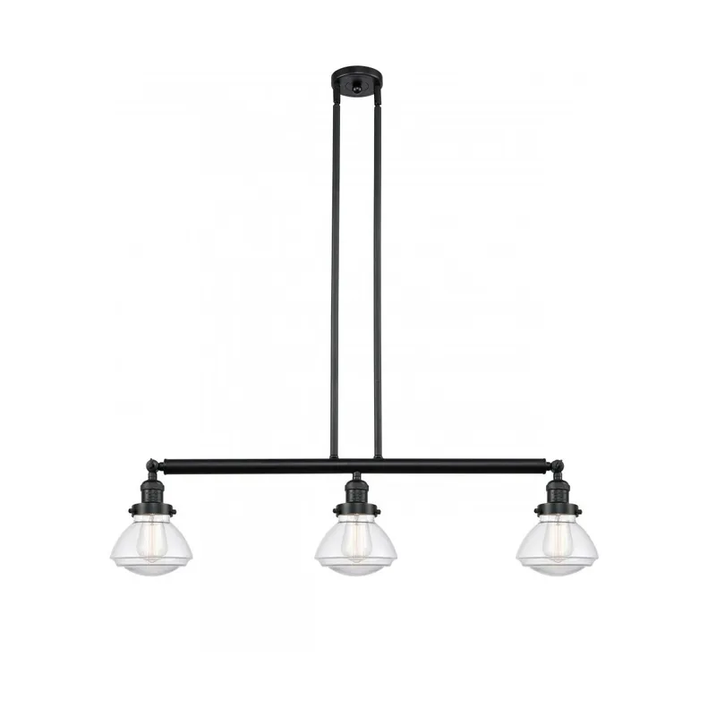 Franklin Restoration Olean LED 39 inch Matte Black Island Light Ceiling Light in Clear Glass, Franklin Restoration