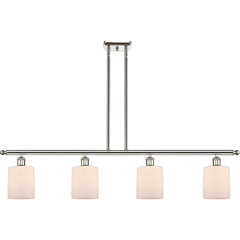 Ballston Cobbleskill LED 48 inch Polished Nickel Island Light Ceiling Light in Matte White Glass, Ballston