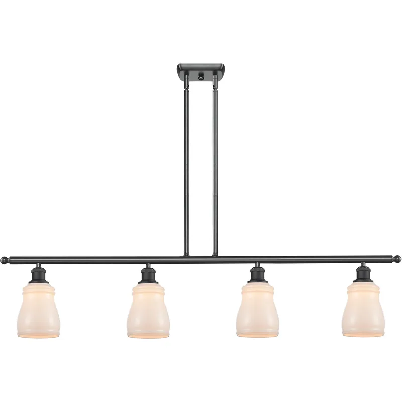 Ballston Ellery LED 48 inch Matte Black Island Light Ceiling Light in White Glass, Ballston