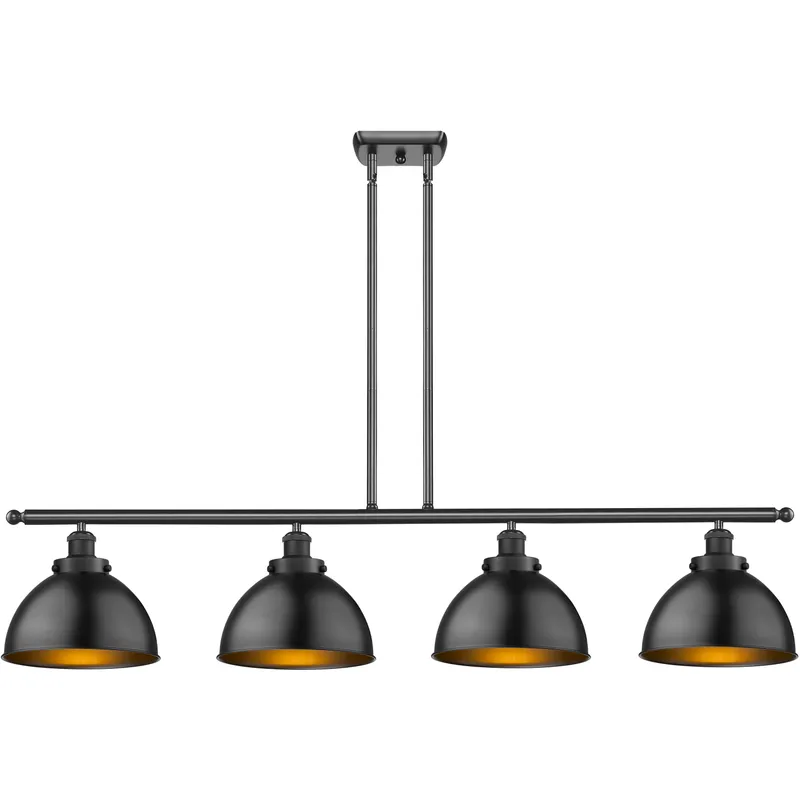 Ballston Urban 4 Light 48 inch Matte Black Island Light Ceiling Light