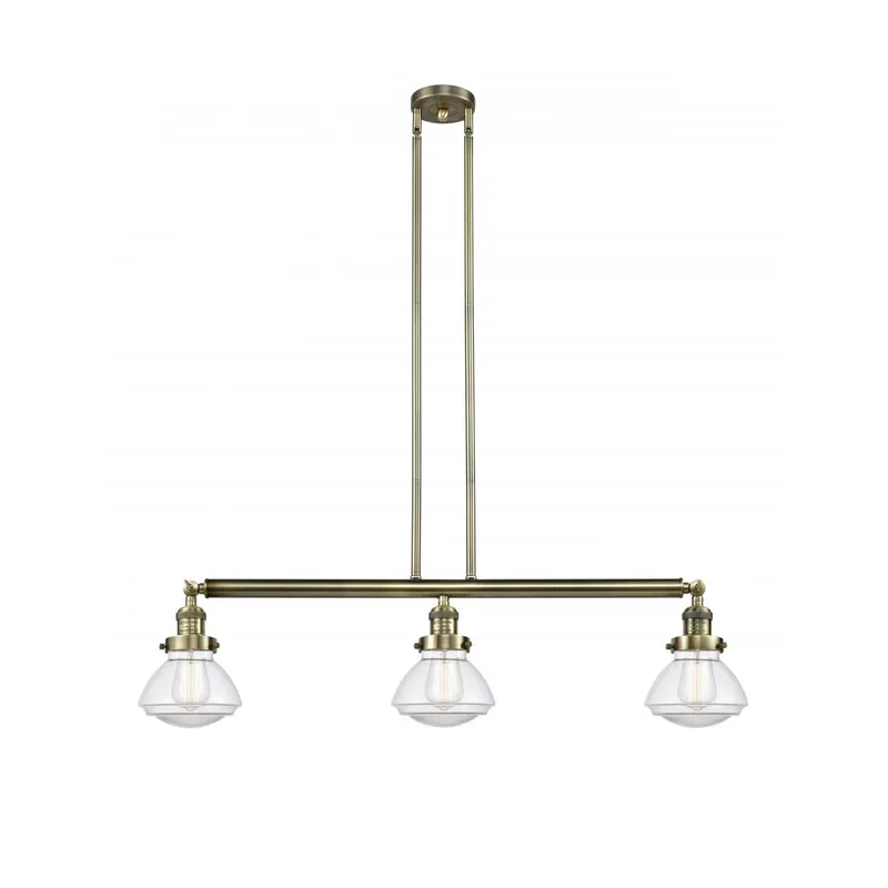 Franklin Restoration Olean LED 39.25 inch Antique Brass Island Light Ceiling Light in Clear Glass, Franklin Restoration