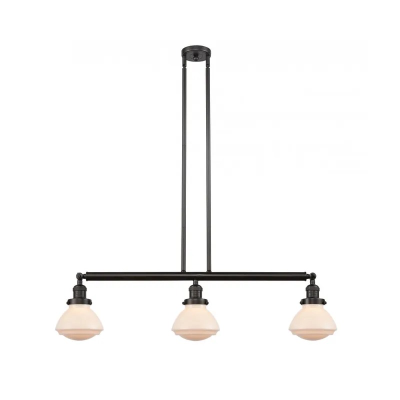 Franklin Restoration Olean LED 39 inch Oil Rubbed Bronze Island Light Ceiling Light in Matte White Glass, Franklin Restoration
