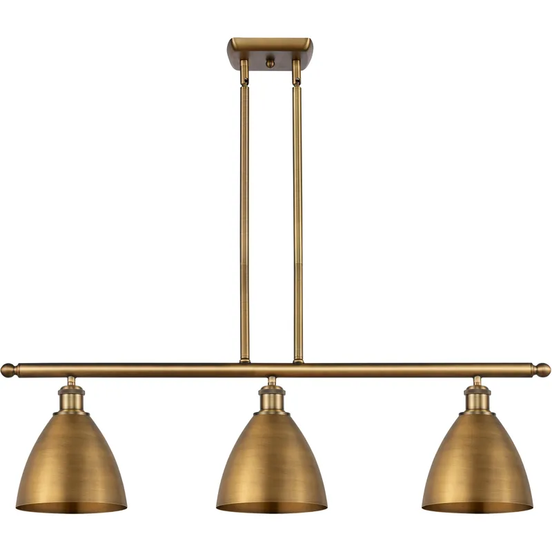 Ballston Dome 3 Light 36 inch Brushed Brass Island Light Ceiling Light