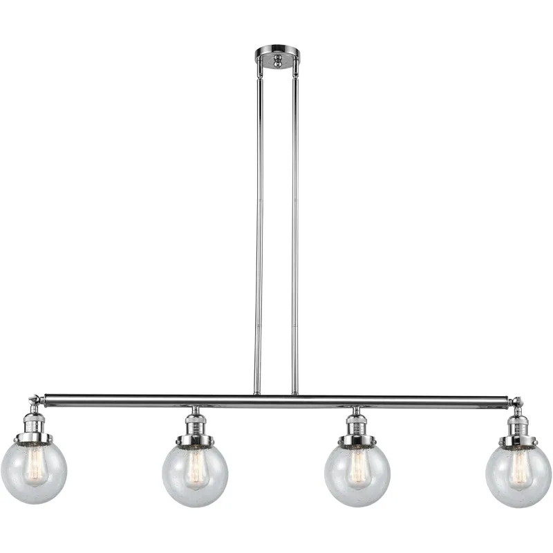 Franklin Restoration Beacon LED 50.63 inch Polished Chrome Island Light Ceiling Light in Seedy Glass, Franklin Restoration