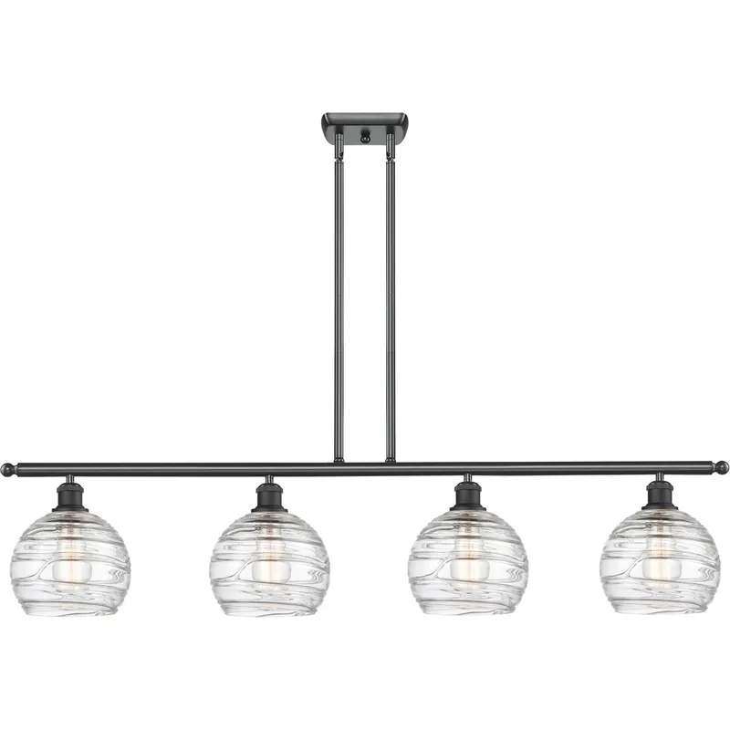 Ballston Deco Swirl LED 48 inch Matte Black Island Light Ceiling Light, Ballston