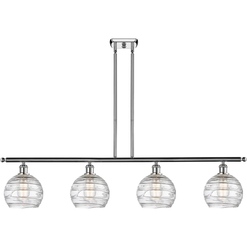 Ballston Deco Swirl LED 48 inch Polished Chrome Island Light Ceiling Light, Ballston