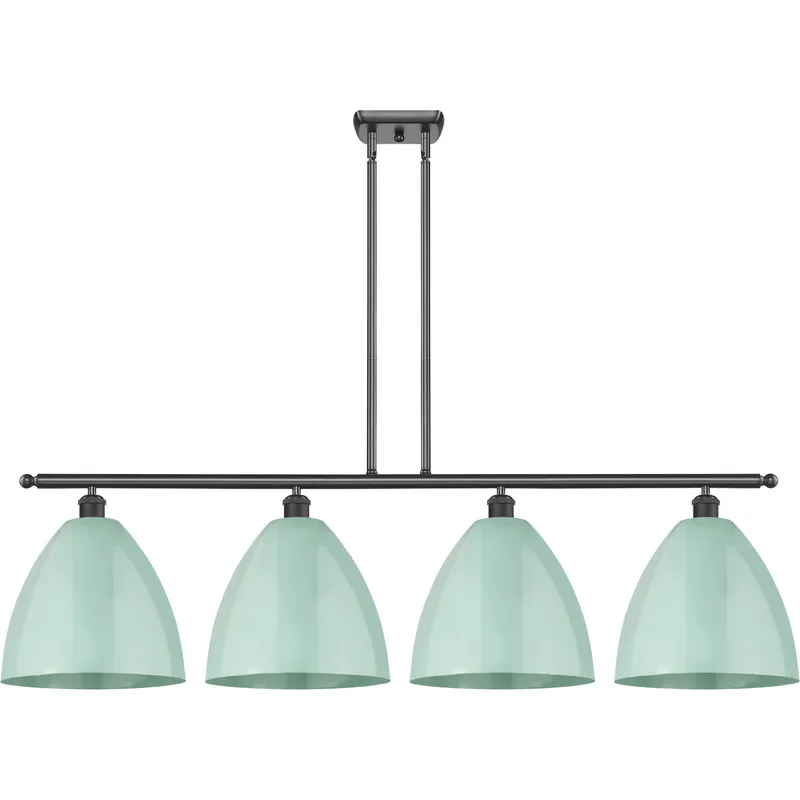 Ballston Plymouth Dome LED 50.25 inch Matte Black Island Light Ceiling Light in Matte Seafoam